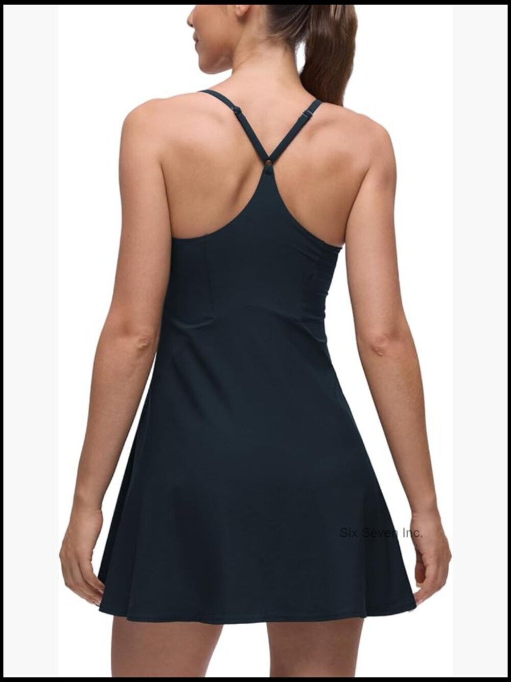 Lightweight Drapey Spaghetti Strap Tennis Dress with Built-in Bra and Short